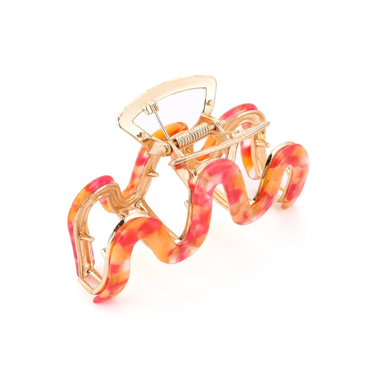 Haarklem Wave Goudkleurig Colorful Orange Mix