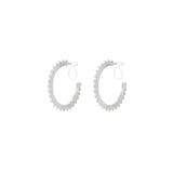 Sunburst Hoop Clip Oorbellen Zilverkleurig