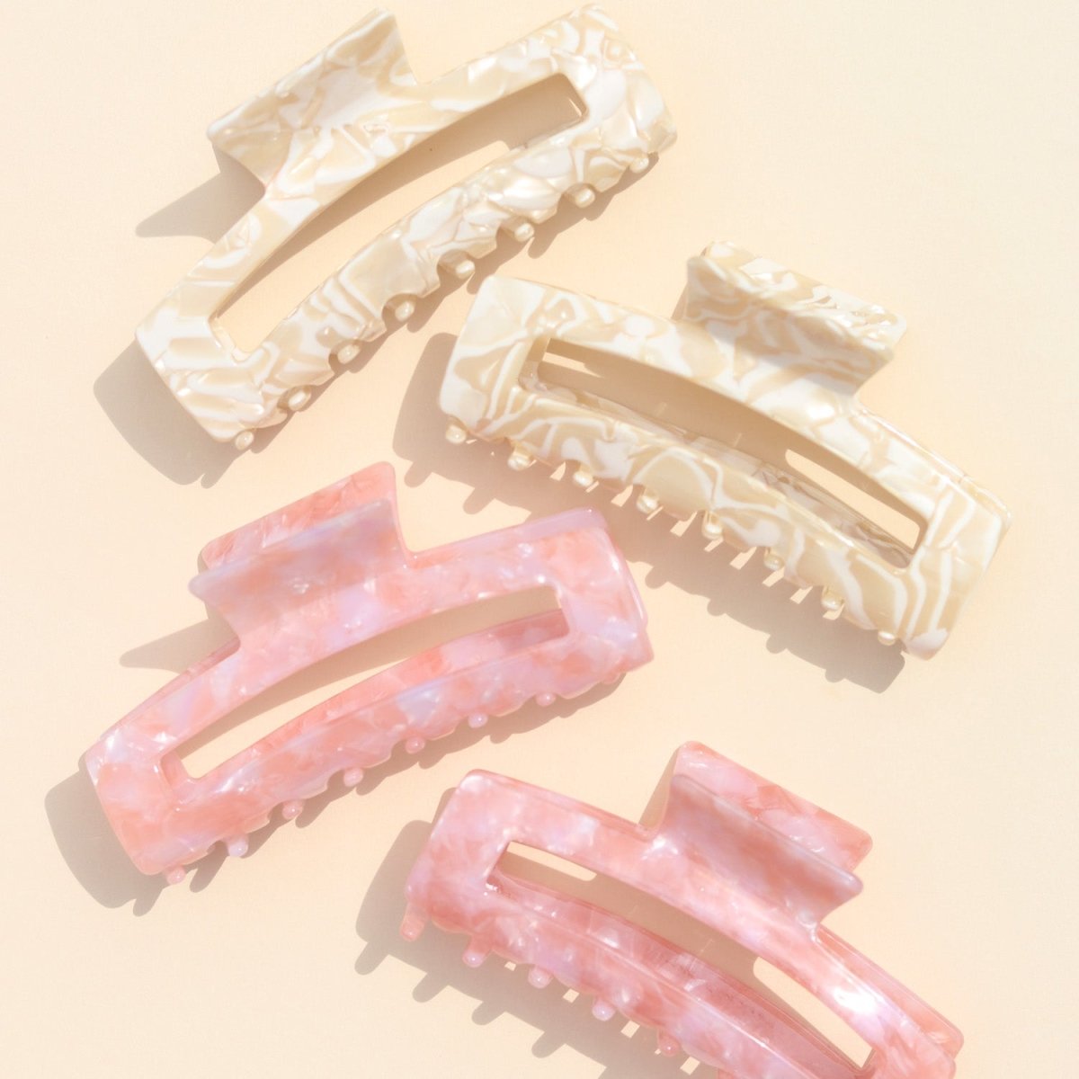 Floral Mirror White Beige Haarklem