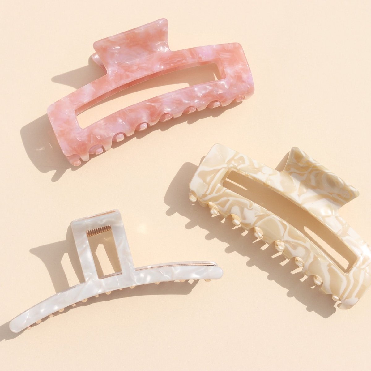 Floral Mirror White Beige Haarklem