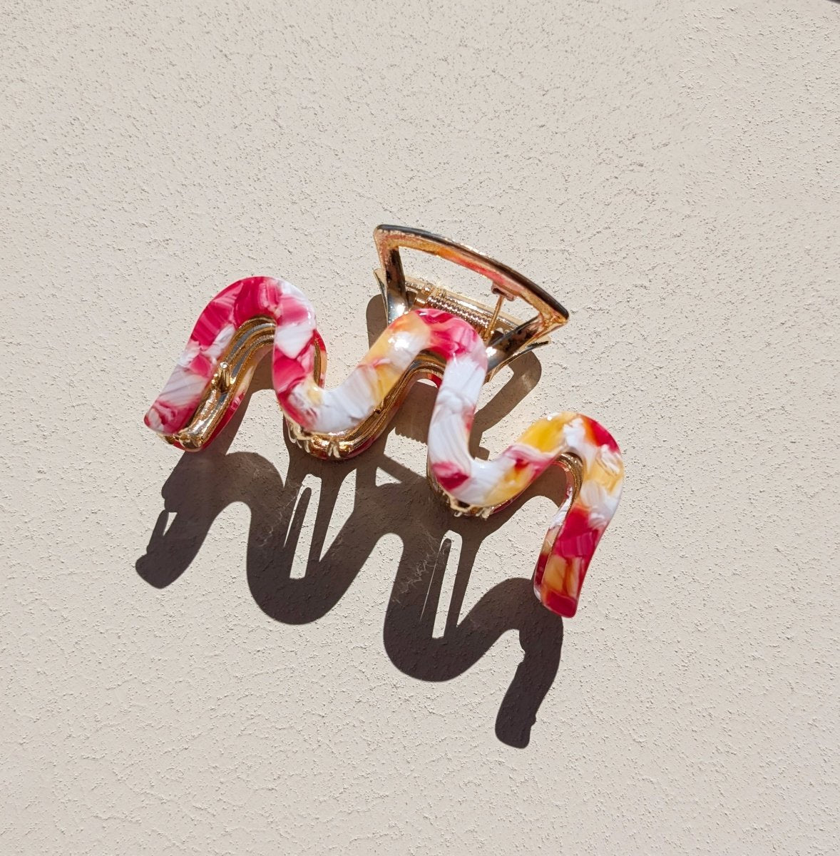 Haarklem Wave Goudkleurig Colorful Orange Mix