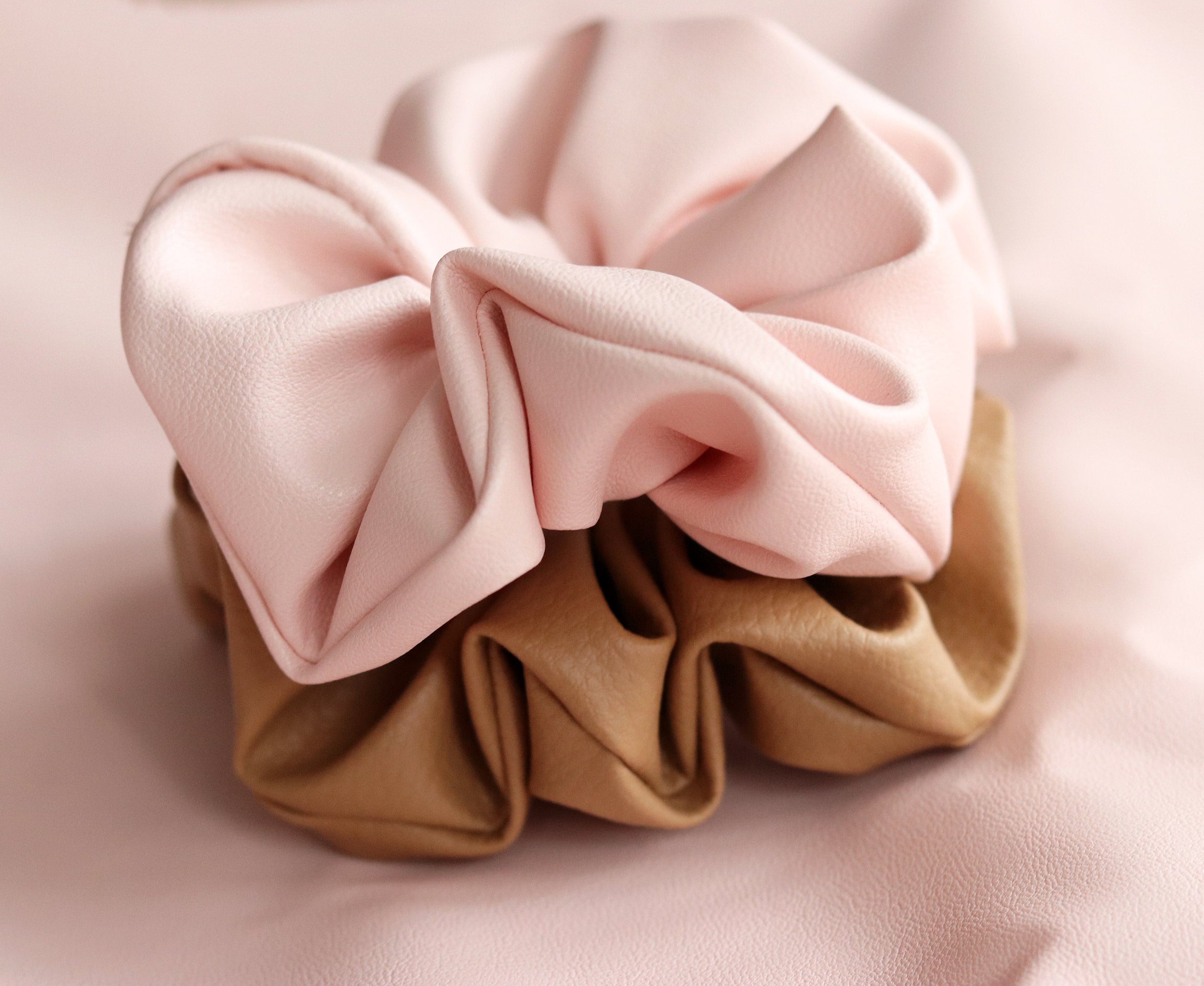 Faux leather scrunchies - Mae Lilly