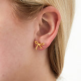 Bow Clip Oorbellen Zilverkleurig