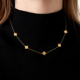 Clover with Pattern Ketting Goudkleurig