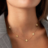 Clover with Pattern Ketting Goudkleurig