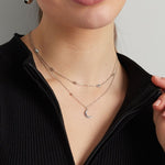 Moon & Star Ketting Zilverkleurig