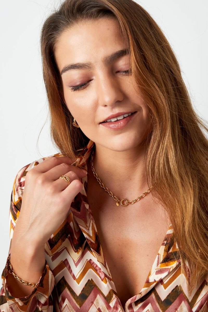 Round & Round Links Ketting Goudkleurig