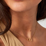 Chain Connected Square & Round Ketting Goudkleurig