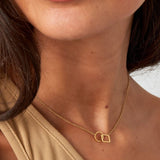Chain Connected Square & Round Ketting Goudkleurig