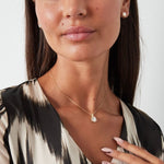 Square Stone Ketting Zilverkleurig - 925 silver
