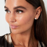Square Stone Ketting Zilverkleurig - 925 silver