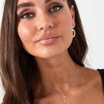Cross Charm Ketting Zilverkleurig
