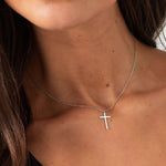 Cross Charm Ketting Zilverkleurig