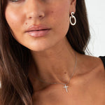 Cross Charm Ketting Zilverkleurig