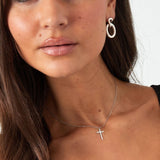Cross Charm Ketting Zilverkleurig
