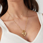 Link Chain Thick Heart Ketting Goudkleurig