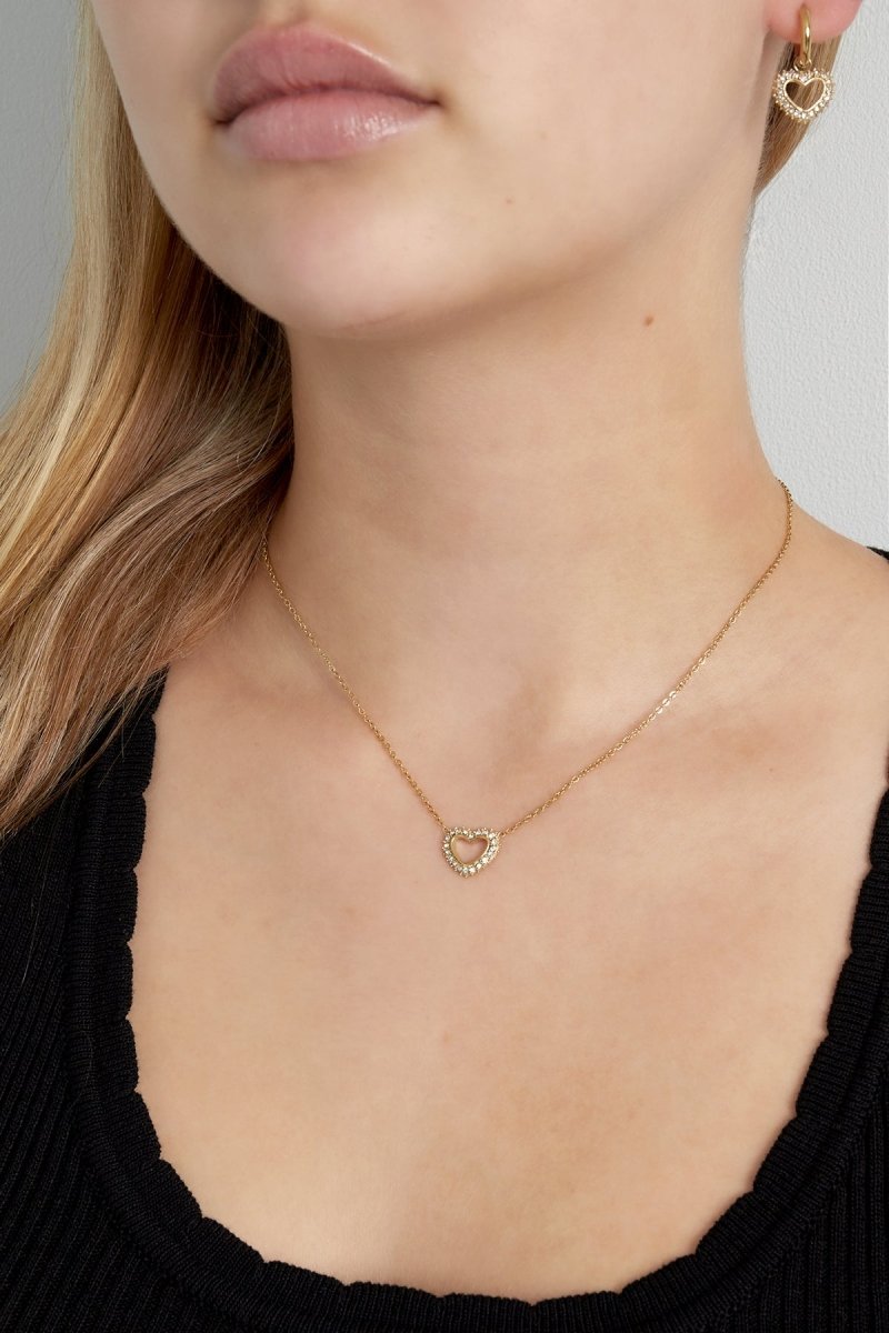 Diamond Heart Ketting Zilverkleurig