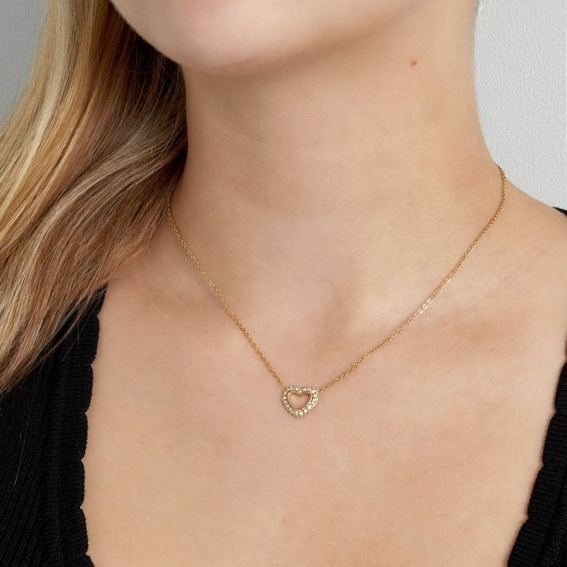 Diamond Heart Ketting Zilverkleurig