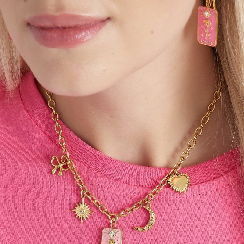 Rose Lovers Charm Ketting Goudkleurig