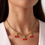 Triple Cherry Ketting Goudkleurig