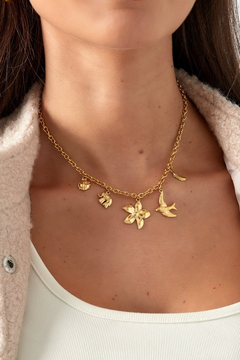 Spirit of Nature Charm Ketting Goudkleurig