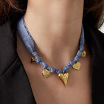 Color Bliss Heart Fuchsia Ketting Goudkleurig