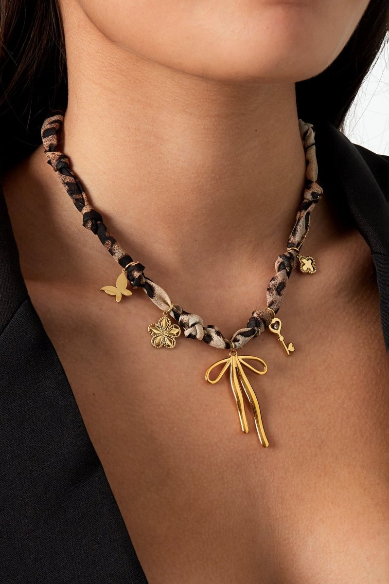 Leopard & Beads Ketting Goudkleurig