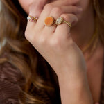 Statement Ring Goudkleurig Green Stone