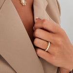 Small Stones in a Row Ring Goudkleurig - 925 silver