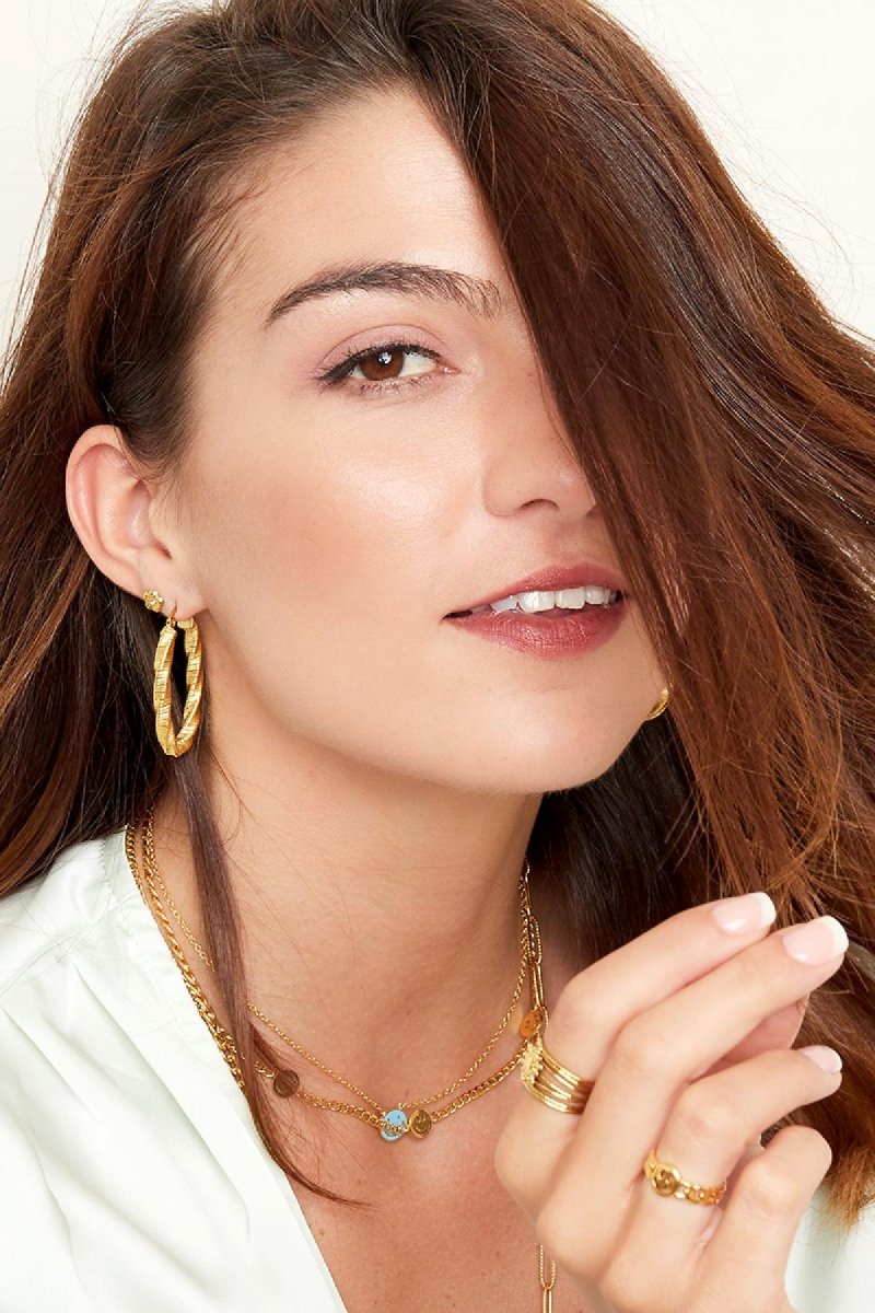 Twisted Oval Hoops Oorbellen Goudkleurig