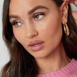 Geometric Oval Earrings Silver