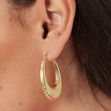 Geometric Oval Earrings Silver