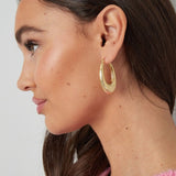 Geometric Oval Earrings Gold