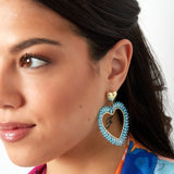 Open Heart Soft Pink Earrings Gold