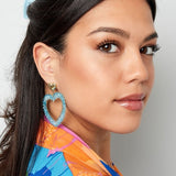 Open Heart Soft Pink Earrings Gold