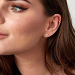 Shiny Half Flower Oorbellen Goudkleurig - 925 silver