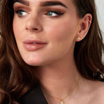Shiny Half Flower Oorbellen Goudkleurig - 925 silver