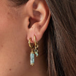 Coral Pink Beads Oorbellen Goudkleurig