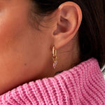 Coral Pink Beads Oorbellen Goudkleurig