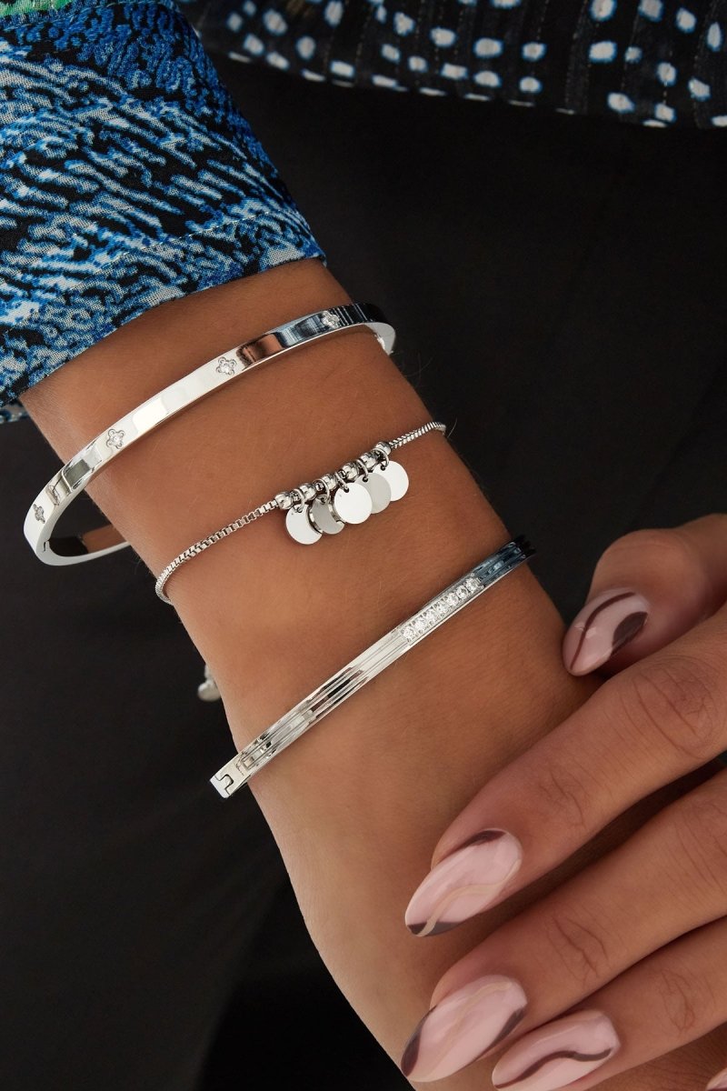 Shiny Stones Bangle Armband Zilverkleurig