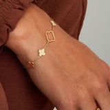 Big Clovers Armband Zilverkleurig