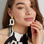 Rectangular Statement Oorbellen White