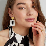 Rectangular Statement Oorbellen White