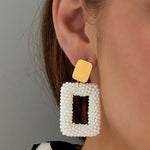 Rectangular Statement Oorbellen White