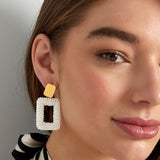 Rectangular Statement Oorbellen White