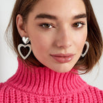 Double Hearts Oorbellen Goudkleurig