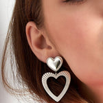 Double Hearts Oorbellen Goudkleurig