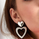 Double Hearts Oorbellen Goudkleurig