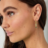 Leaves with Stones Earrings Gold/Black