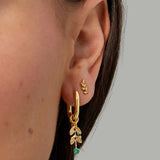Leaves with Stones Earrings Gold/Black